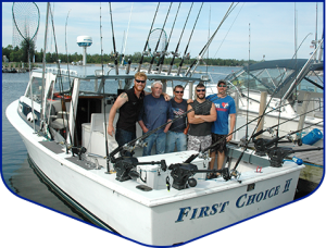 charter fishing trip with first choice door county