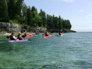 kayaking in door county wisconsin caves