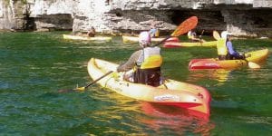 kayaking in door county caves, tour