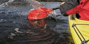 kayak rental splashing paddle